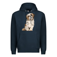 Navy Shih Tzu Dog Premium Hoodie - LillyAllenDesigns