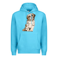 Ocean Blue Shih Tzu Dog Premium Hoodie - LillyAllenDesigns