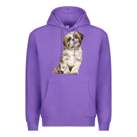 Purple Shih Tzu Dog Premium Hoodie - LillyAllenDesigns