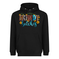 Black howdy bitches Heavyweight Hoodie - Zillion Design Studio