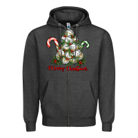 Charcoal Heather Merry Christmas Volleyball Zipper Hoodie - RanaPortraitStore