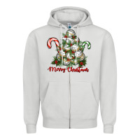 Dove Grey Merry Christmas Volleyball Zipper Hoodie - RanaPortraitStore