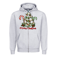 Heather Grey Merry Christmas Volleyball Zipper Hoodie - RanaPortraitStore