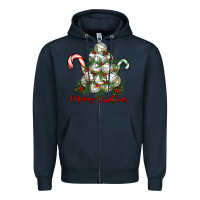 Navy Merry Christmas Volleyball Zipper Hoodie - RanaPortraitStore