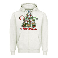 Oatmeal Heather Merry Christmas Volleyball Zipper Hoodie - RanaPortraitStore