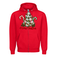 Red Merry Christmas Volleyball Zipper Hoodie - RanaPortraitStore