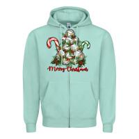 Seafoam Merry Christmas Volleyball Zipper Hoodie - RanaPortraitStore