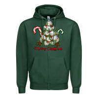 Sports Green Merry Christmas Volleyball Zipper Hoodie - RanaPortraitStore