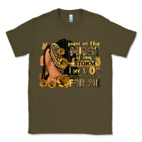 Army Green Even in the midst of my storm afro woman Classic Tee - RanaPortraitStore