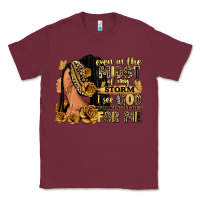 Burgundy Even in the midst of my storm afro woman Classic Tee - RanaPortraitStore
