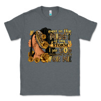 Charcoal Heather Even in the midst of my storm afro woman Classic Tee - RanaPortraitStore