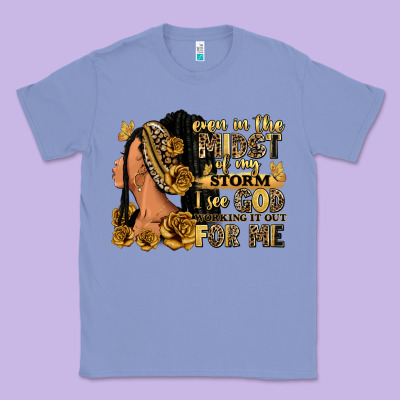 Even In The Midst Of My Storm Afro Woman Classic Tee Designed By Ranaportraitstore