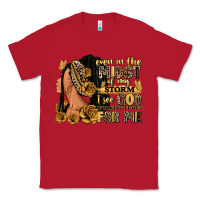 Red Even in the midst of my storm afro woman Classic Tee - RanaPortraitStore