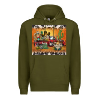 Army Green western gnome truck Premium Hoodie - BarkalooDesign