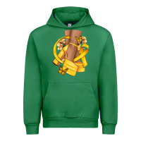 Emerald Childhood Cancer diva yellow ribbon Urban Hoodie - NancyCooperArtShop