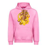 Fuchsia Pink Childhood Cancer diva yellow ribbon Urban Hoodie - NancyCooperArtShop