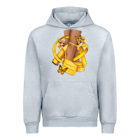 Heather Grey Childhood Cancer diva yellow ribbon Urban Hoodie - NancyCooperArtShop