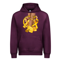 Mauve Wine Childhood Cancer diva yellow ribbon Urban Hoodie - NancyCooperArtShop