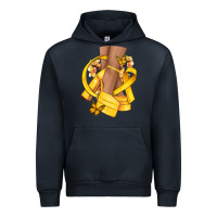 Navy Childhood Cancer diva yellow ribbon Urban Hoodie - NancyCooperArtShop