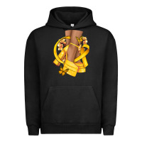Pigment Black Childhood Cancer diva yellow ribbon Urban Hoodie - NancyCooperArtShop