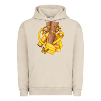 Pigment French Oak Childhood Cancer diva yellow ribbon Urban Hoodie - NancyCooperArtShop