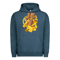 Pigment Midnight Navy Childhood Cancer diva yellow ribbon Urban Hoodie - NancyCooperArtShop
