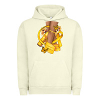 Pigment Pistachio Childhood Cancer diva yellow ribbon Urban Hoodie - NancyCooperArtShop