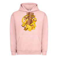 Pigment Salmon Childhood Cancer diva yellow ribbon Urban Hoodie - NancyCooperArtShop