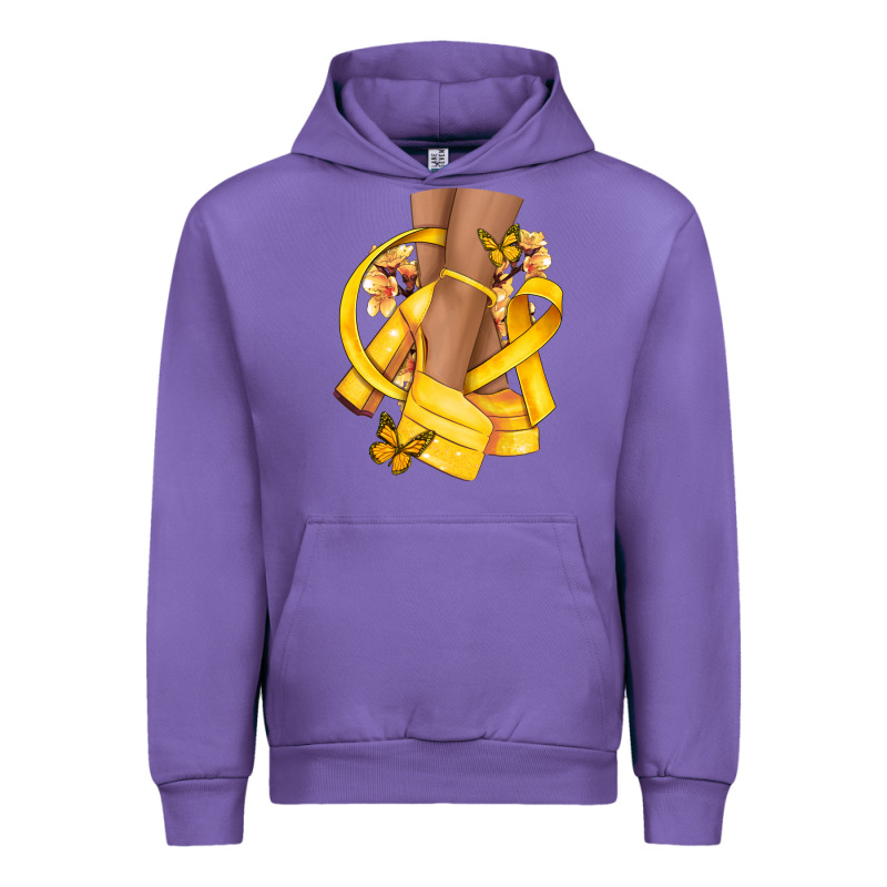 Childhood Cancer Diva Yellow Ribbon Urban Hoodie by NancyCooperArtShop | Teevron