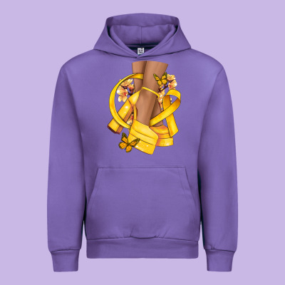 Childhood Cancer Diva Yellow Ribbon Urban Hoodie Designed By Nancycooperartshop