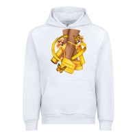 White Childhood Cancer diva yellow ribbon Urban Hoodie - NancyCooperArtShop