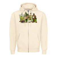 Sandshell bear coffee cups Zipper Hoodie - texasbilliewilder