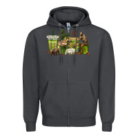 Smoke bear coffee cups Zipper Hoodie - texasbilliewilder