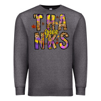 Charcoal Heather give thanks Premium Sweatshirt - CowhideDigitalArt
