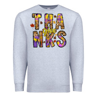 Heather Grey give thanks Premium Sweatshirt - CowhideDigitalArt