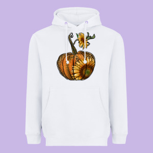 Pumpkin With Sunflower Heavyweight Hoodie Designed By Ranaportraitstore