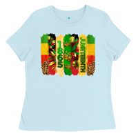 Baby Blue juneteenth brushstrokes Ladies Tee - BarkalooDesign