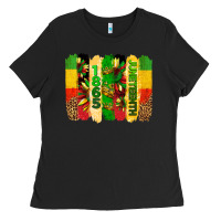 Black juneteenth brushstrokes Ladies Tee - BarkalooDesign