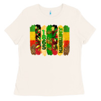 Bone juneteenth brushstrokes Ladies Tee - BarkalooDesign