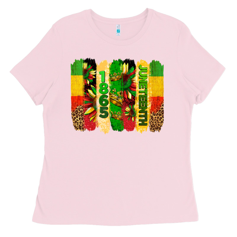 Juneteenth Brushstrokes Ladies Tee by BarkalooDesign | Teevron