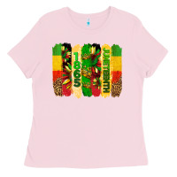 Bubblegum Pink juneteenth brushstrokes Ladies Tee - BarkalooDesign
