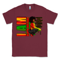 Burgundy I am black history Afro American woman Classic Tee - RanaPortraitStore