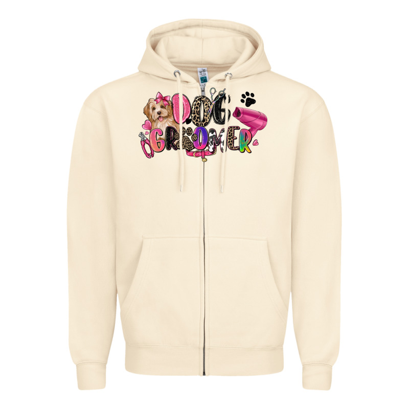 Dog Groomer Zipper Hoodie by Zillion Design Studio | Teevron