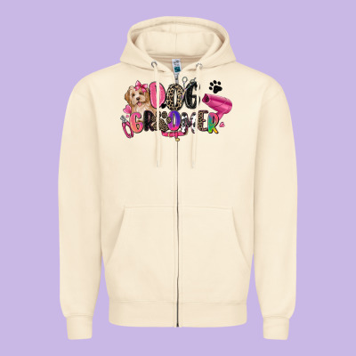 Dog Groomer Zipper Hoodie Designed By Zillion Design Studio