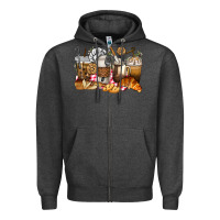 Charcoal Heather bakery coffee cups Zipper Hoodie - texasbilliewilder