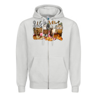 Dove Grey bakery coffee cups Zipper Hoodie - texasbilliewilder