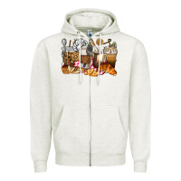 Oatmeal Heather bakery coffee cups Zipper Hoodie - texasbilliewilder