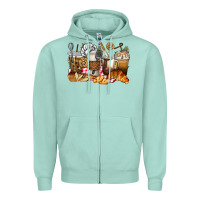 Seafoam bakery coffee cups Zipper Hoodie - texasbilliewilder