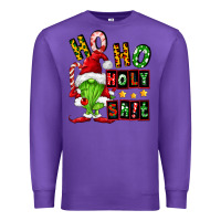 Purple ho ho holy shit Premium Sweatshirt - FaDigitalArtStudio