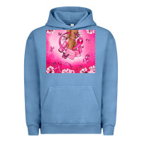Pigment Pebble Blue Breast Cancer diva Urban Hoodie - NancyCooperArtShop